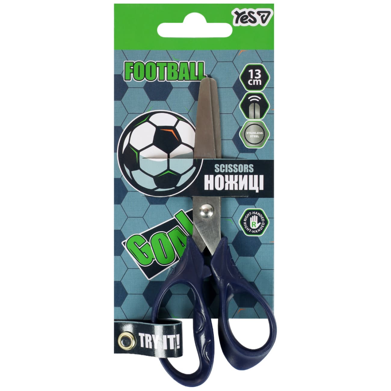 Ножницы дет. "Yes" №480485 Football 13см(12)