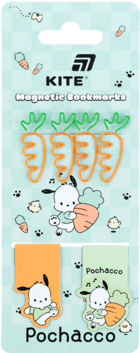 Набор закладок магнит."Kite" с фигурными скрепками Pochacco №PC26-495(24)