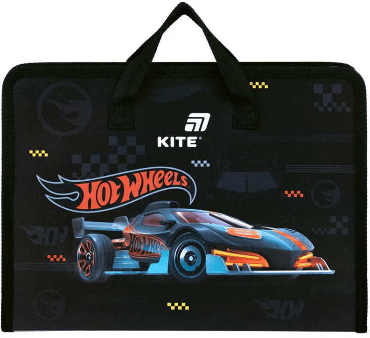 Папка-портфель "Kite" №HW26-202 А4,на молн. Hot Wheels