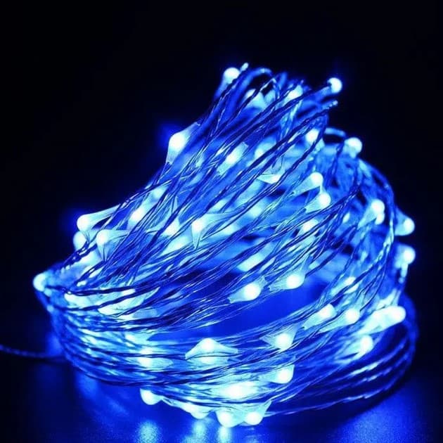 Гірлянда електрич. Роса 200LED USB синьо-білий L-20м,реле 8режимів №1902-23(50)
