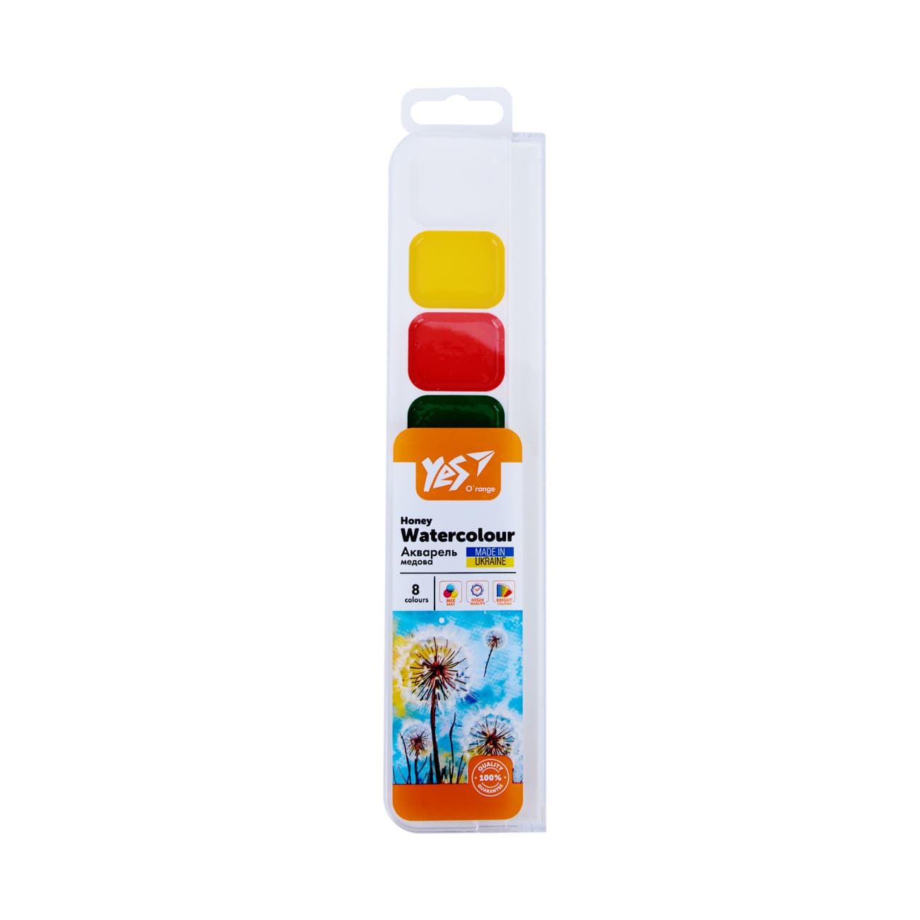 Акварель 8 кольор. "Yes" O'range Line медові №110298 б/п(48)