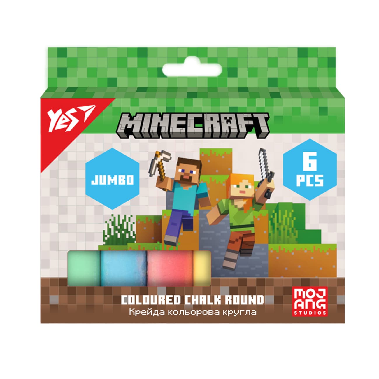 Крейда кольор. "Yes" №400558 6шт Jumbo Minecraft