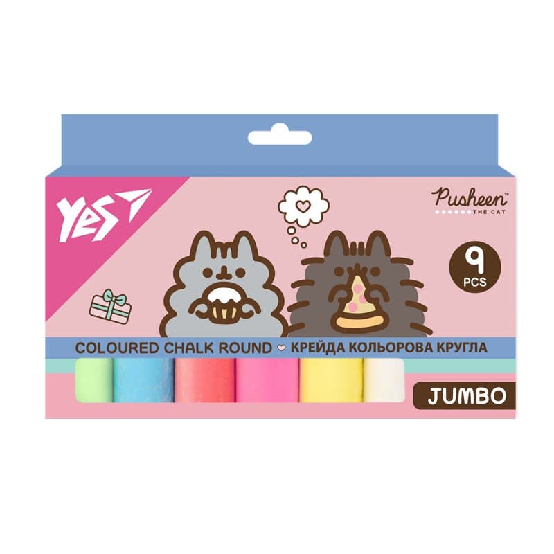 Крейда кольор. "Yes" №400562 9шт Jumbo Pusheen