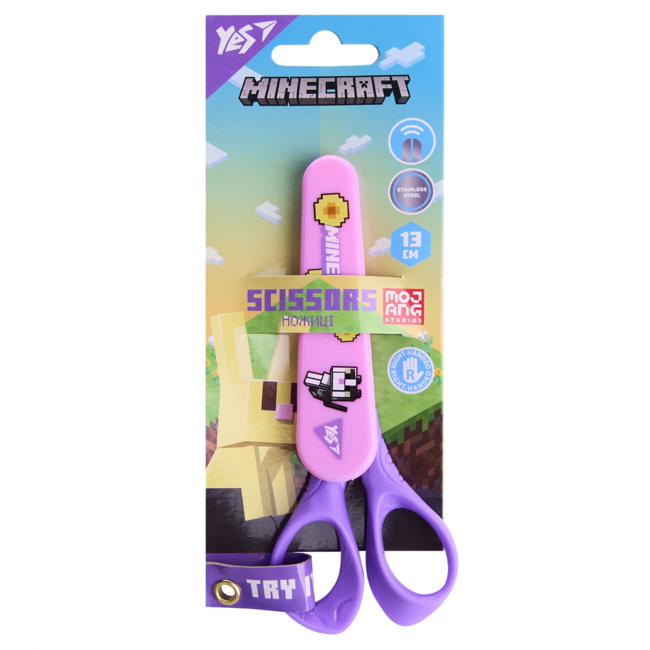 Ножницы дет. "Yes" №480464 Minecraft.Spring 13см в футляре(12)(360)