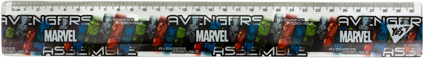 Линейка пласт. 30см "Yes" Marvel.Avengers №370632(20)(100)