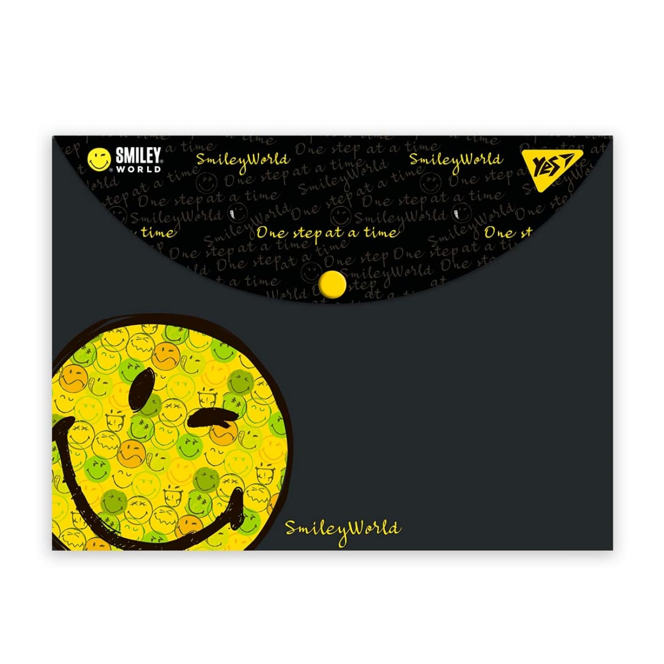 Папка-конверт "Yes" №492016 А4 Smiley World на кнопці(12)(60)(120)