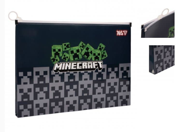 Папка-конверт "Yes" №492349 А4 Minecraft Creepers на блискавці(12)