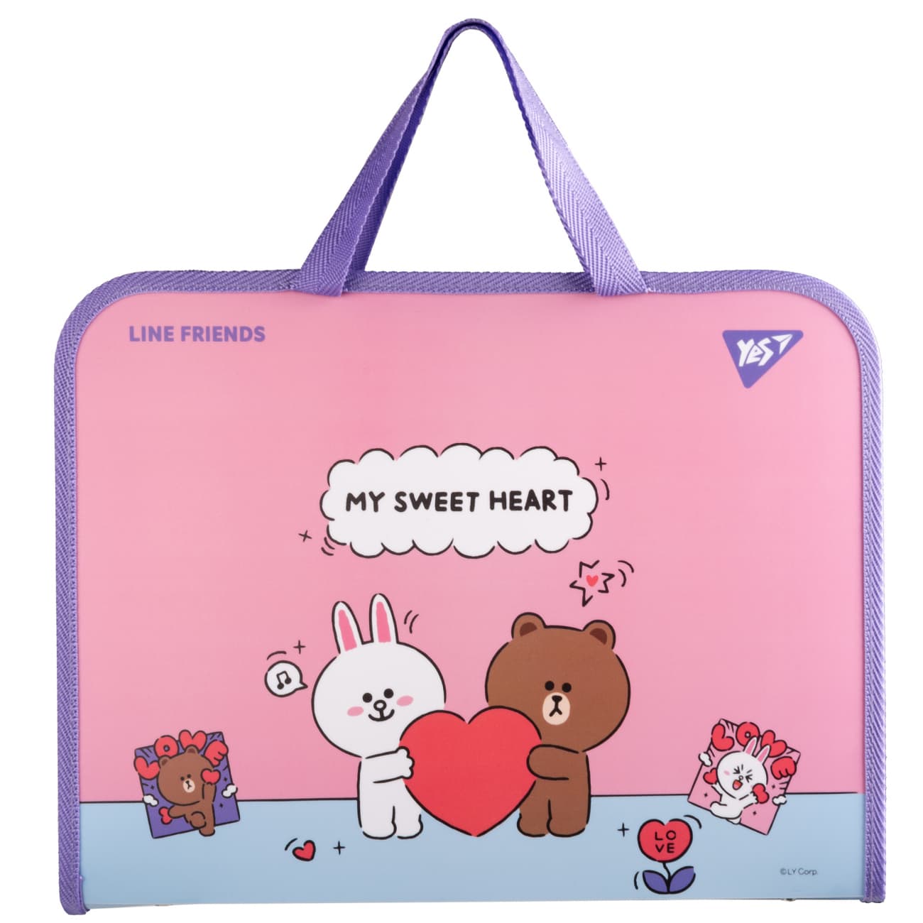 Папка-портфель "Yes" №492239 А4 "Line Friends. Choco and Cony" с ручками(12)(48)
