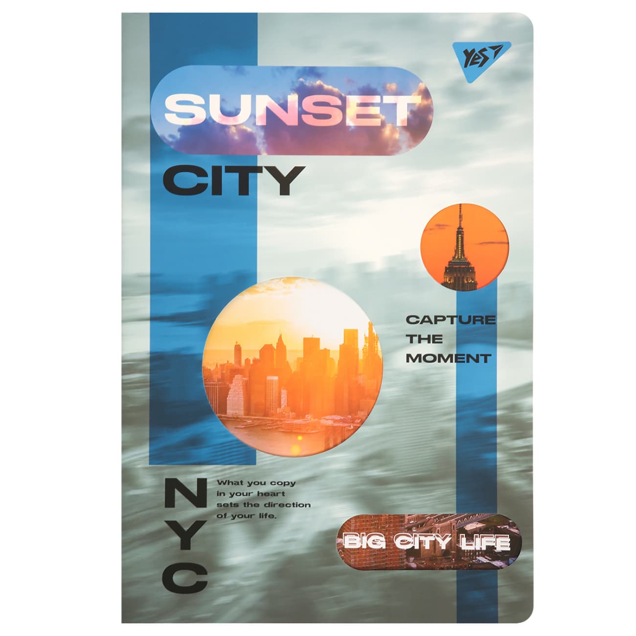 Зошит А4 60арк. кліт. з висічкою "Sunset city" №682019/Yes/(1)(20)(40)