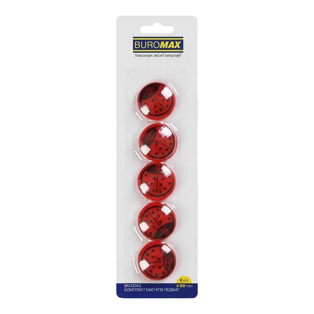 Магніти "Buromax" №BM.0043 LADYBUG 5штх20мм