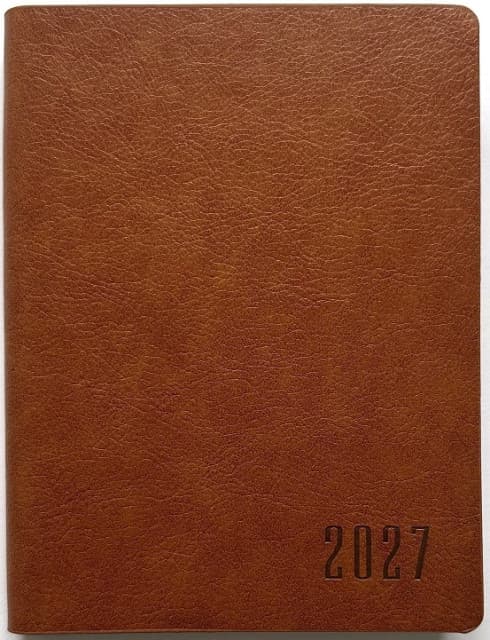 Щоден. А6 "Мандарин" дат2027 160арк. кліт. шкірзам. №9965(40)