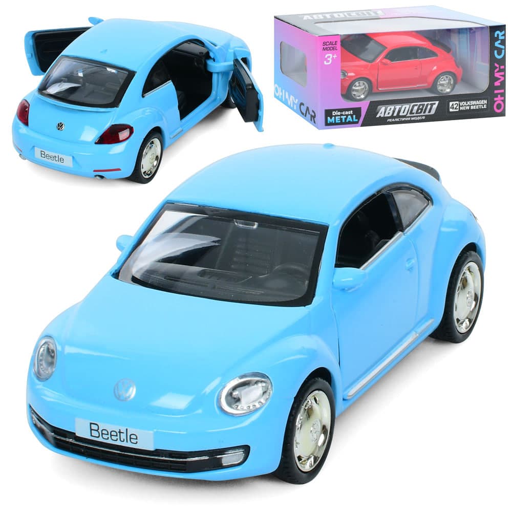 Машина інер-а метал."Автосвіт" Volkswagen New Beetle 2012,12см,в кор-ці,15,5х7х7см