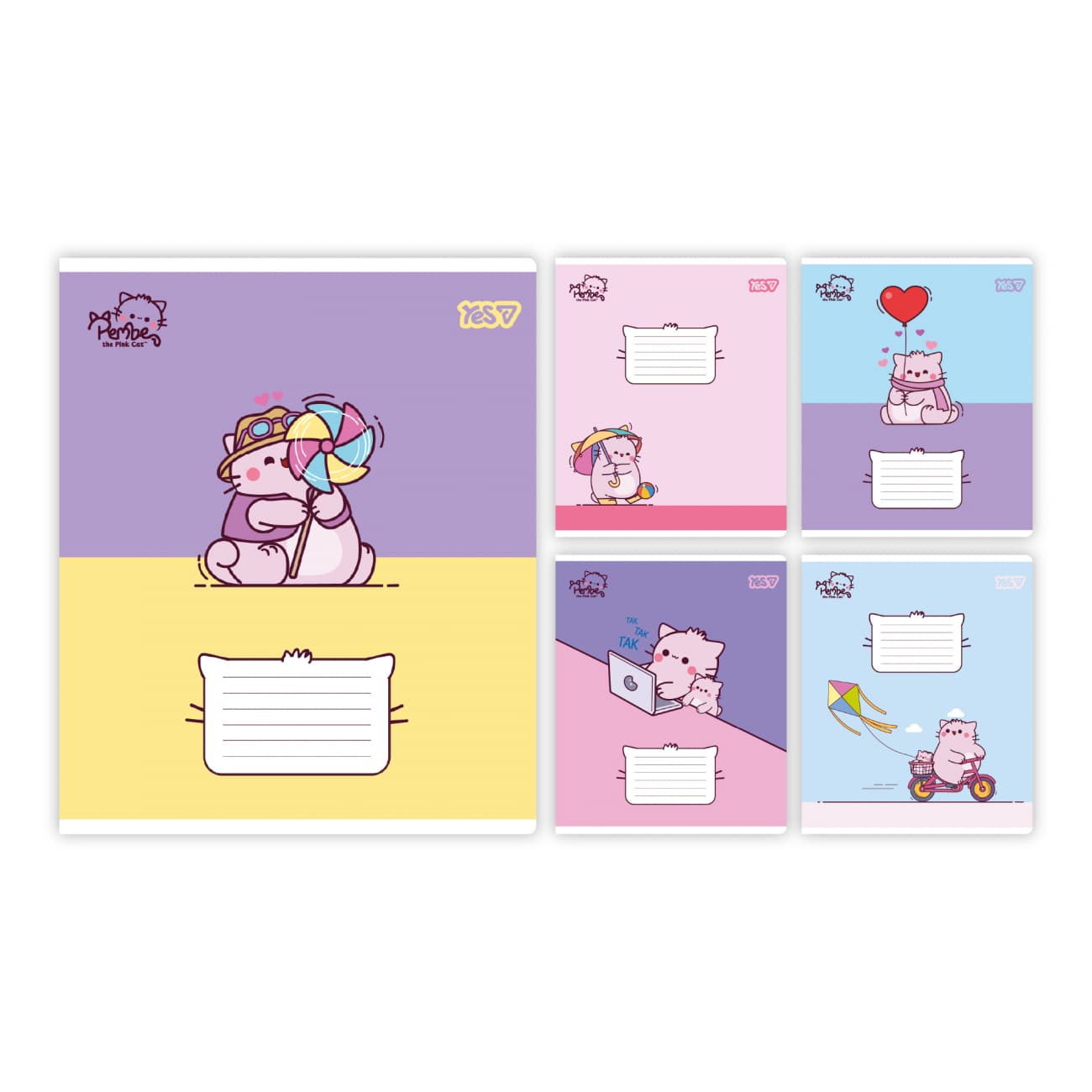 Зошит 12арк. кос.лін. YES Pembe the Cat №769044(25)(500)