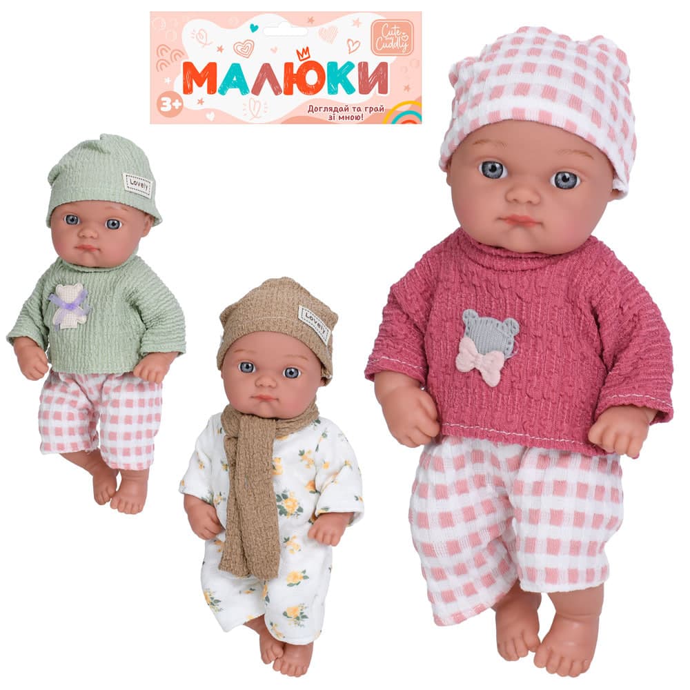 Лялька-пупс 22см,3 види,мікс кольорів,кульку,19х28х6см №79006A
