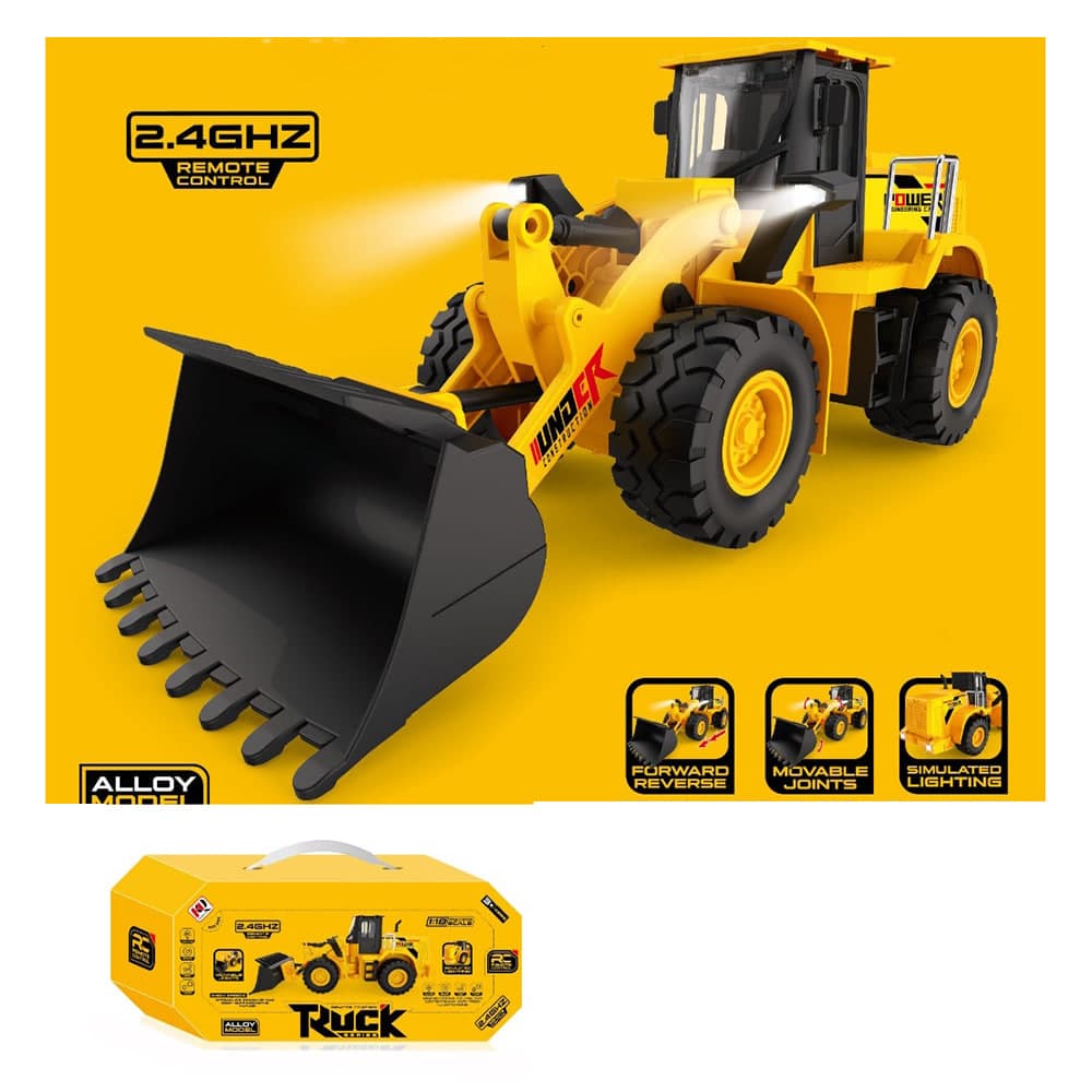 Бульдозер RK 2,4G,32см,1:16,на акум.,USB заряд,будтех.,звук,світ,рух.дет.,в кор-ці №722-17