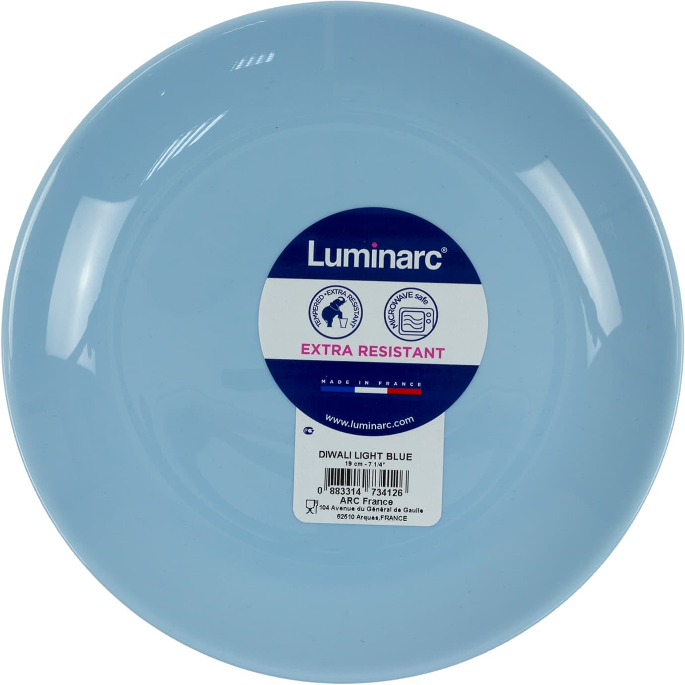 Тарілка десертна скло Luminarc. Diwali Light Blue 19 см (6) (24) 34126/P2612