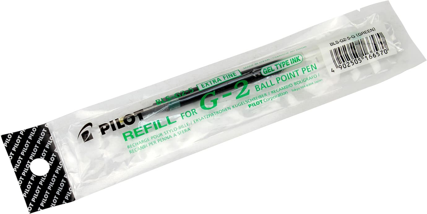 Стрижень гелевий Pilot 0,5мм зелений для BL-G2 (12) BLS-G2-5-G
