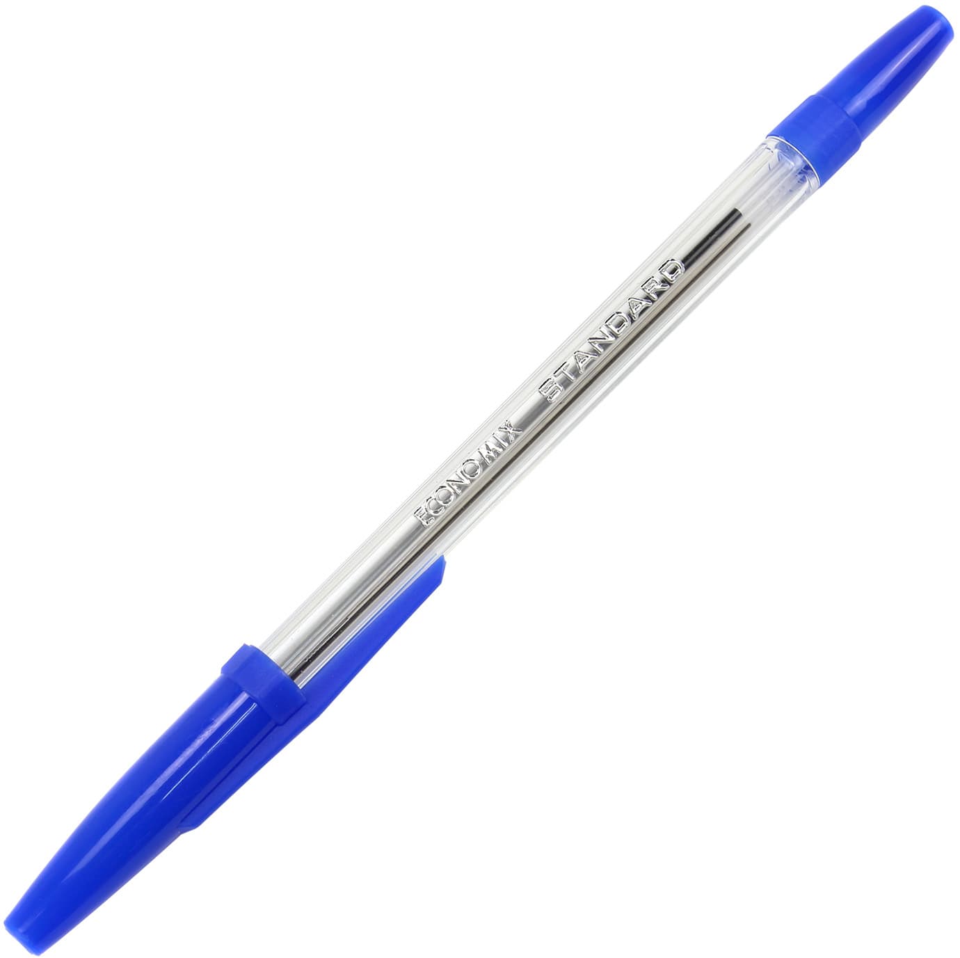 Ручка шариковая Economix Standard 0,5мм синяя прозрачный корпус (50) (4000) E10117-02