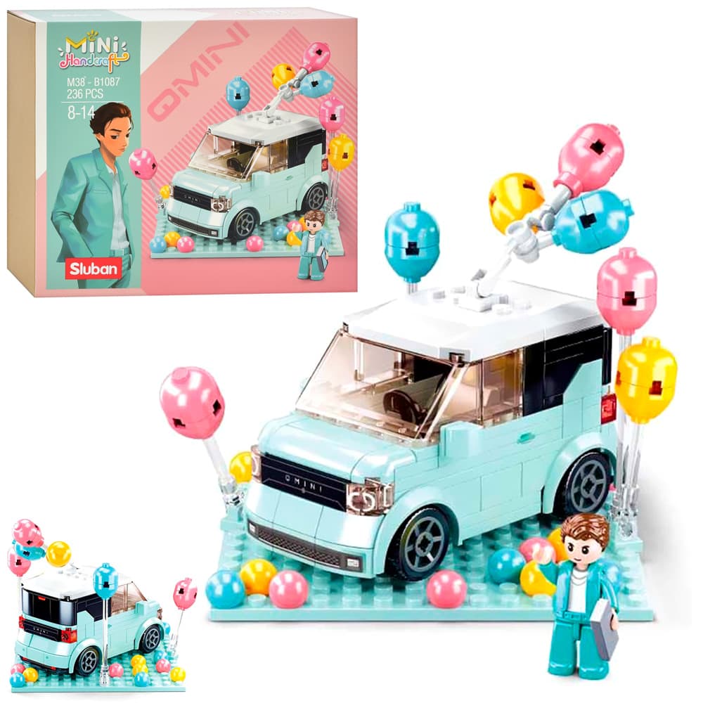 Конструктор "Sluban" Машина 11см,фигурка,шарики,236дет.,в кор-ке,22х19х6см №M38-B1087(36)