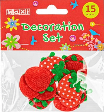 Набір для декорування "Maxi" Полунички 2,5х3,5см 15шт №MX62607
