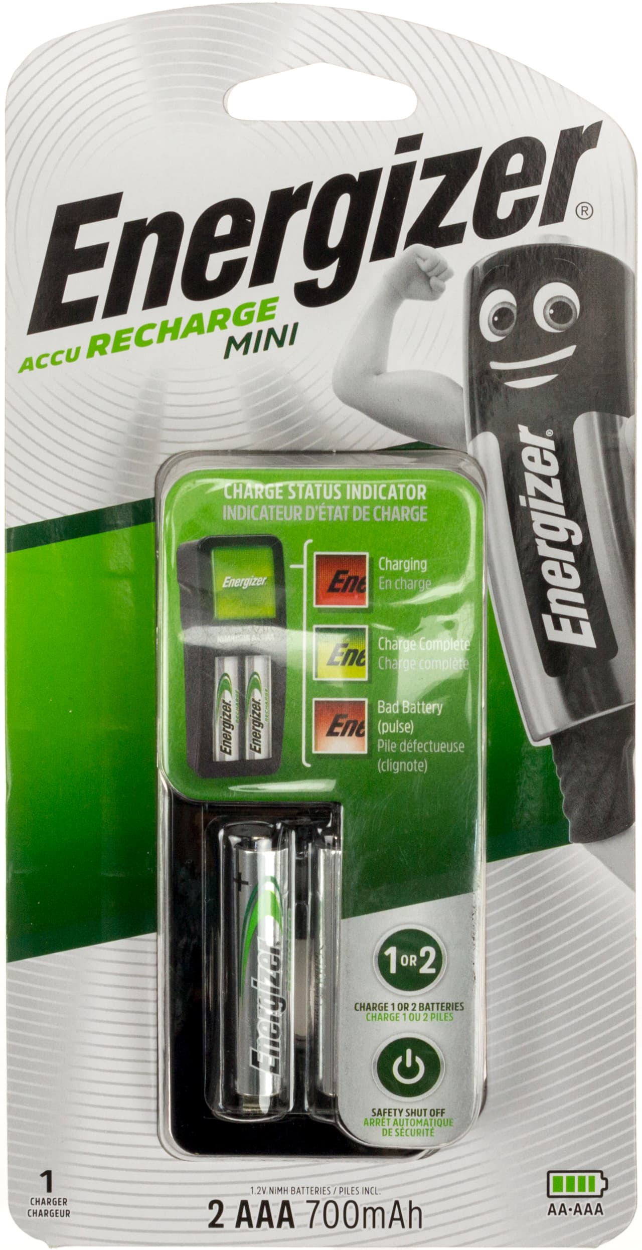 Зарядний пристрій універсальний Energizer CH2PC3 Mini EU + 2 NH12/AAA 700 mAh