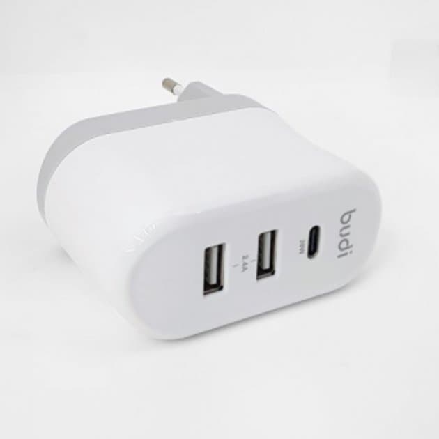 Зарядний пристрій Budi на 3.0Q 3USB, 2.4A, 12W white Breidon №M8J315QE