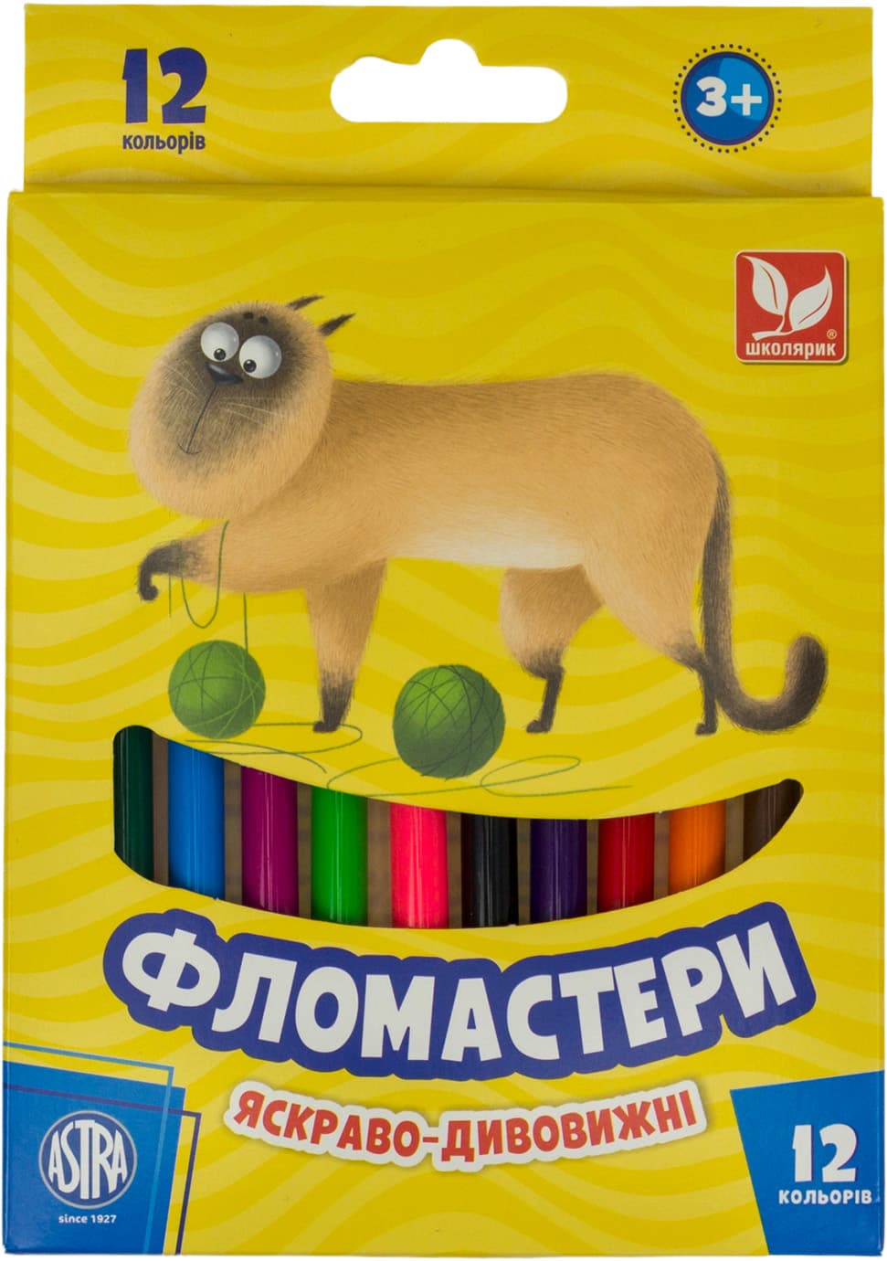 Фломастери 12 кольорів Школярик (12) №314107001
