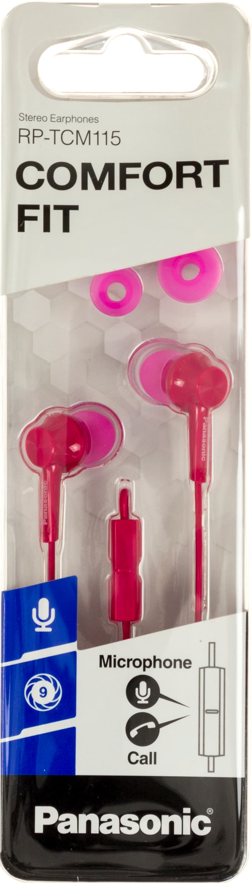 Наушники вакуумные Panasonic RP-TCM115GC-P pink+микрофон(10)