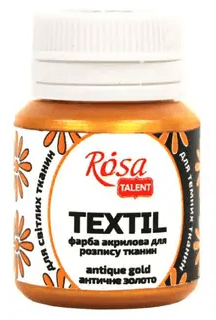 Фарба акрил. для тканини "Rosa Talent" 20мл античне золото №263503