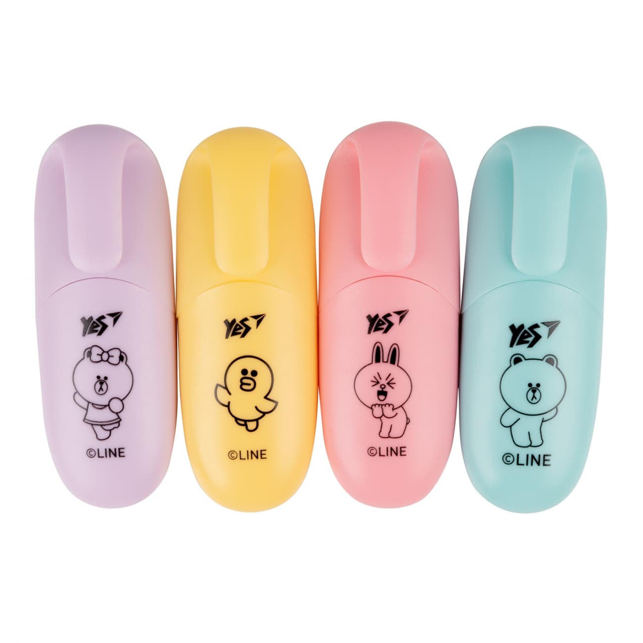 Набір текстмаркерів "Yes" Line Friends 4шт №390711(12)(144)