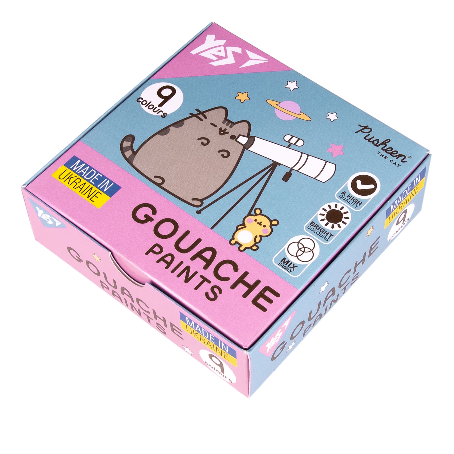 Гуашь "Yes" Pusheen 9цветн. 20мл №230401(18)(24)