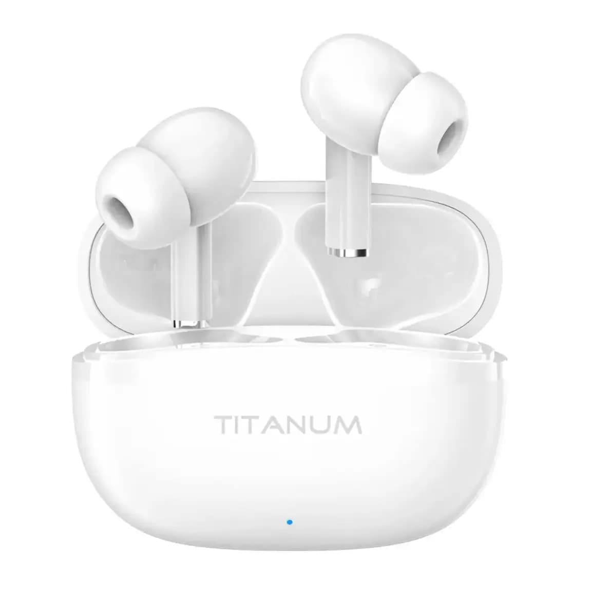Наушники вакуумные Titanum TW11 TWS кейс+зарядка+микрофон white №8105