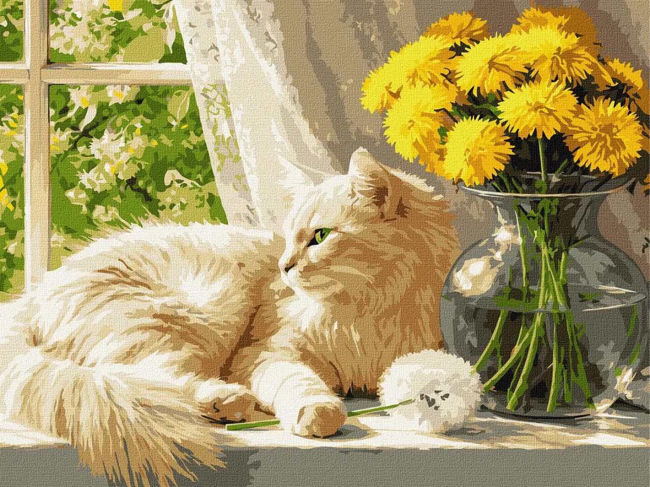 Картини по номерах акрил. "Муркотливе сонце" 30х40см №KHO6972/Ідейка/