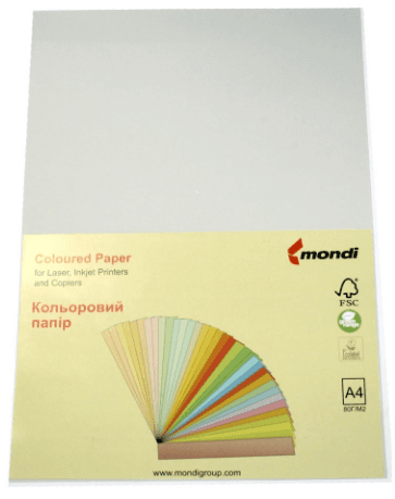 Бумага цветн. А4 80г/м инт. Mondi Coloured GR21 Grey (серый)(10)