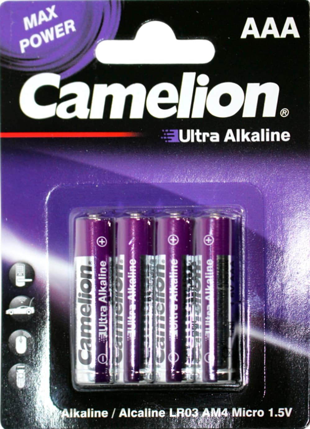 Батарейки Camelion Max Power Ultra violet LR-03/блістер 4шт (12)(288)