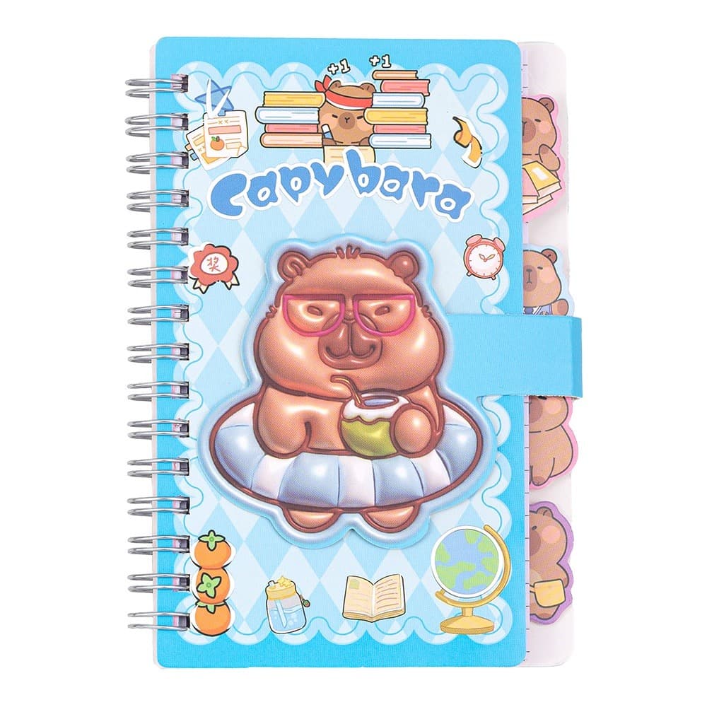 Блокнот пруж. бок. А6 60л. клет. с магнит. заст. "Kids line. Capybara" №ZB.700027/Zibi/