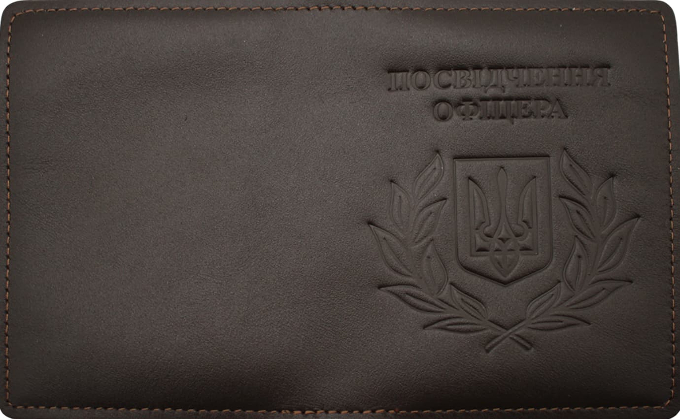 Облож. на удостоверение офицера Герб Колос кожа коричн. тисн. №49346