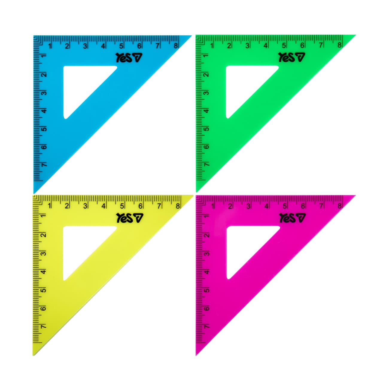 Треугольник пласт. "Yes" Orange Line 8см равнобедренный флуор. №370738