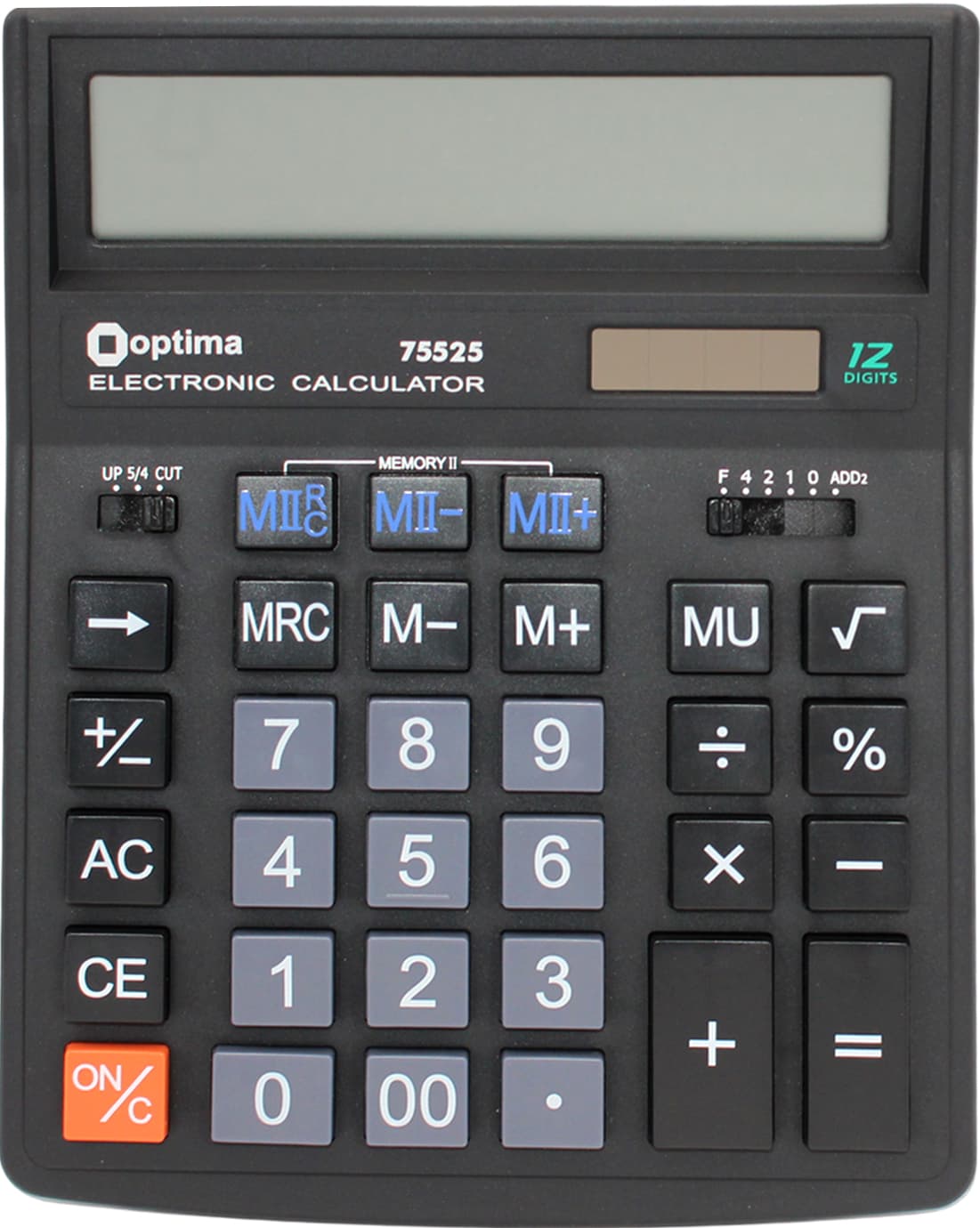 Калькулятор Optima 12-розрядний 200х154х36мм (1) (10) (40) №O75525