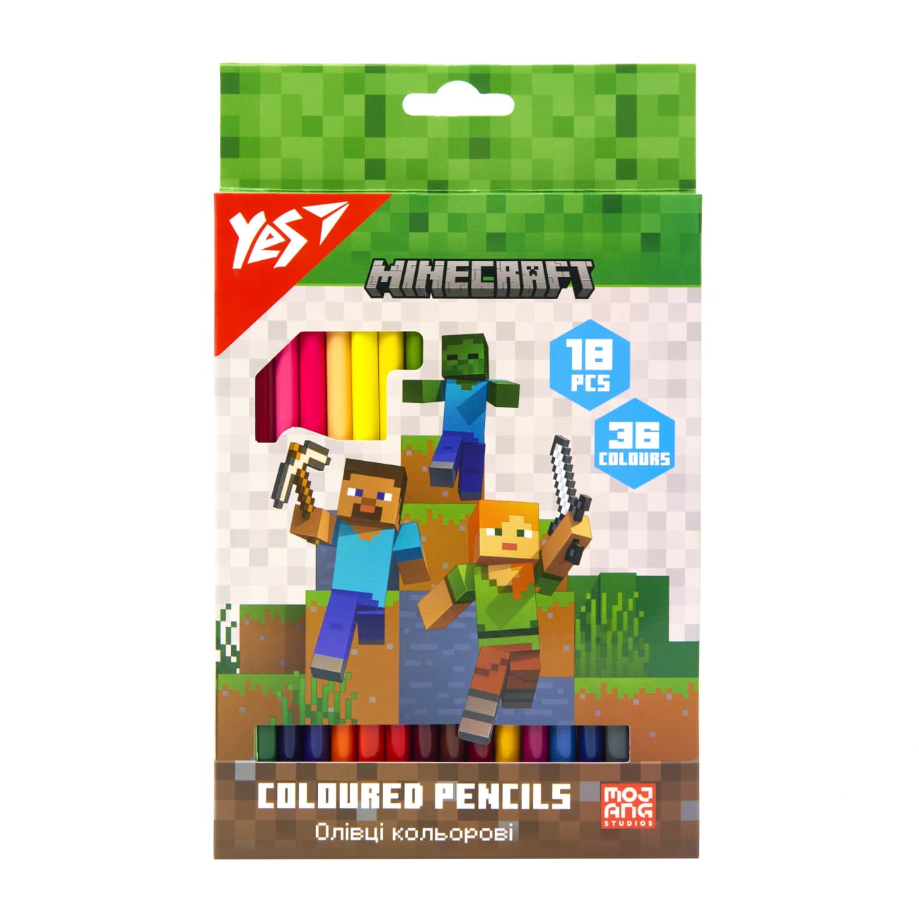 Карандаши цветн. 36 цветн./18шт "Yes" №290768 Minecraft(8)