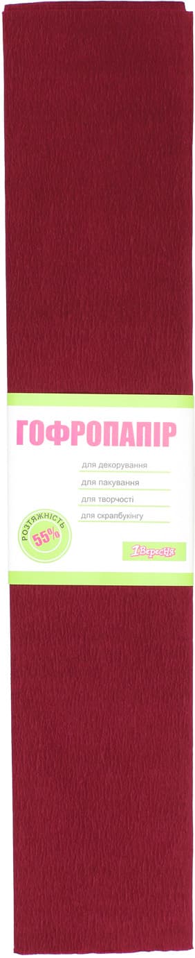 Бумага-гофра 5 55% 26,4г/м2 2мх50см 703069 бордовая