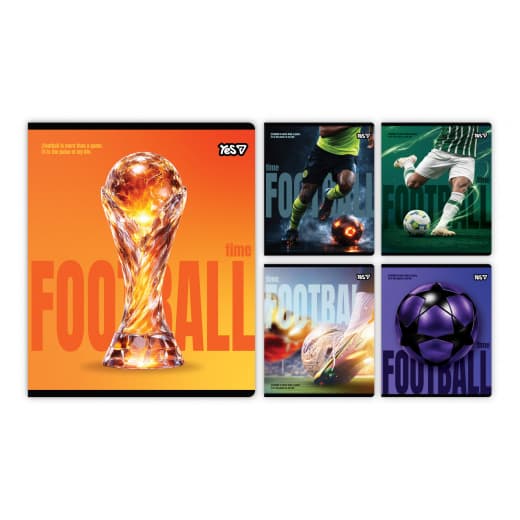 Зошит А5 YES 24арк. кліт. ірідіум+soft touch Football №768583(10)(160)